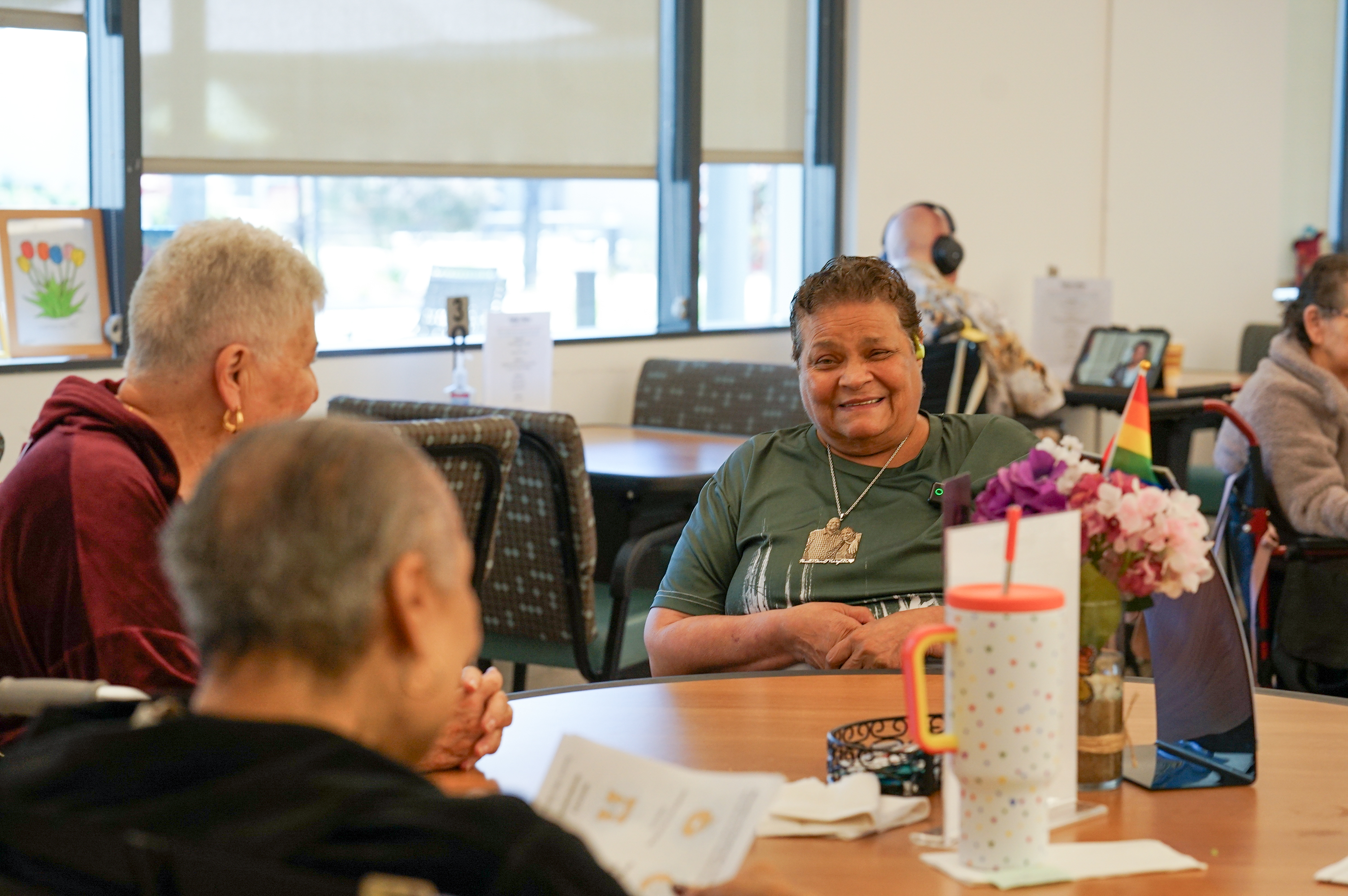 Deborah socializes with other PACE members