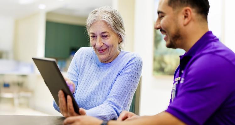 Elderly Woman Using Tablet