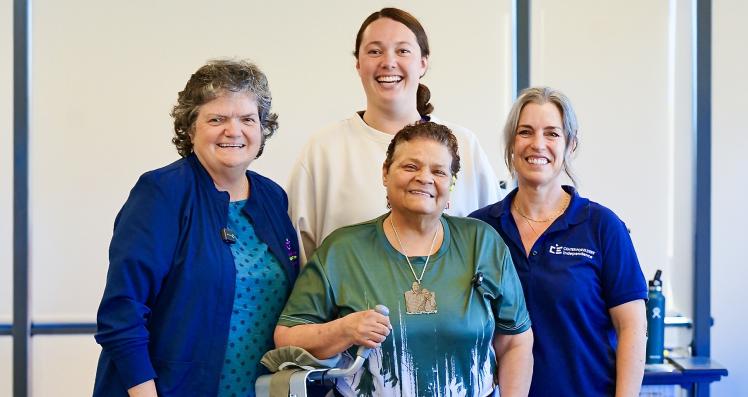 Portrait of two PACE members and two PACE staff 