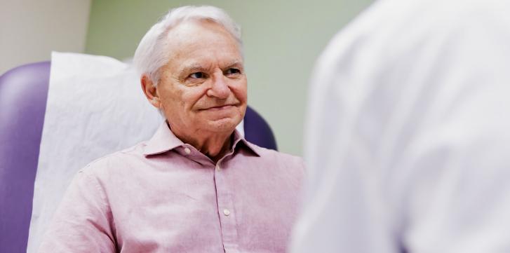 Elderly Man in Medic Office