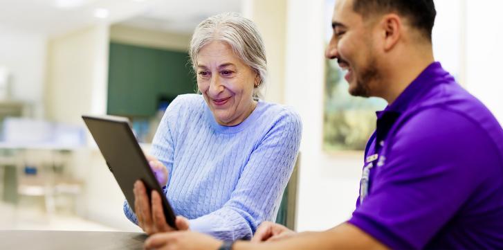 Elderly Woman Using Tablet
