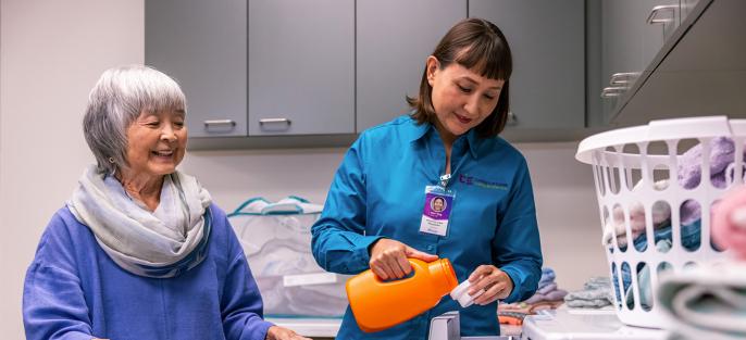 Caregiver with patient at Home