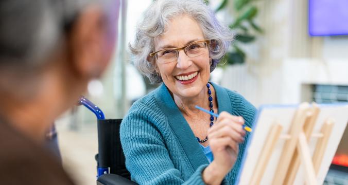 Elderly Woman Painting