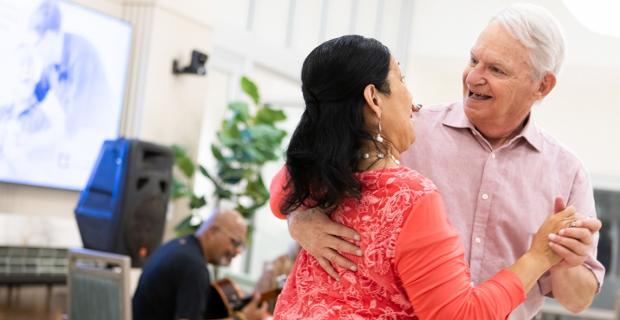 Elderly Woman and Man Dancing